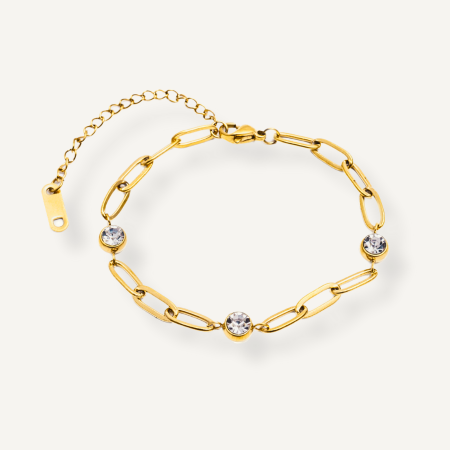 SOL CZ PAPERCLIP BRACELET
