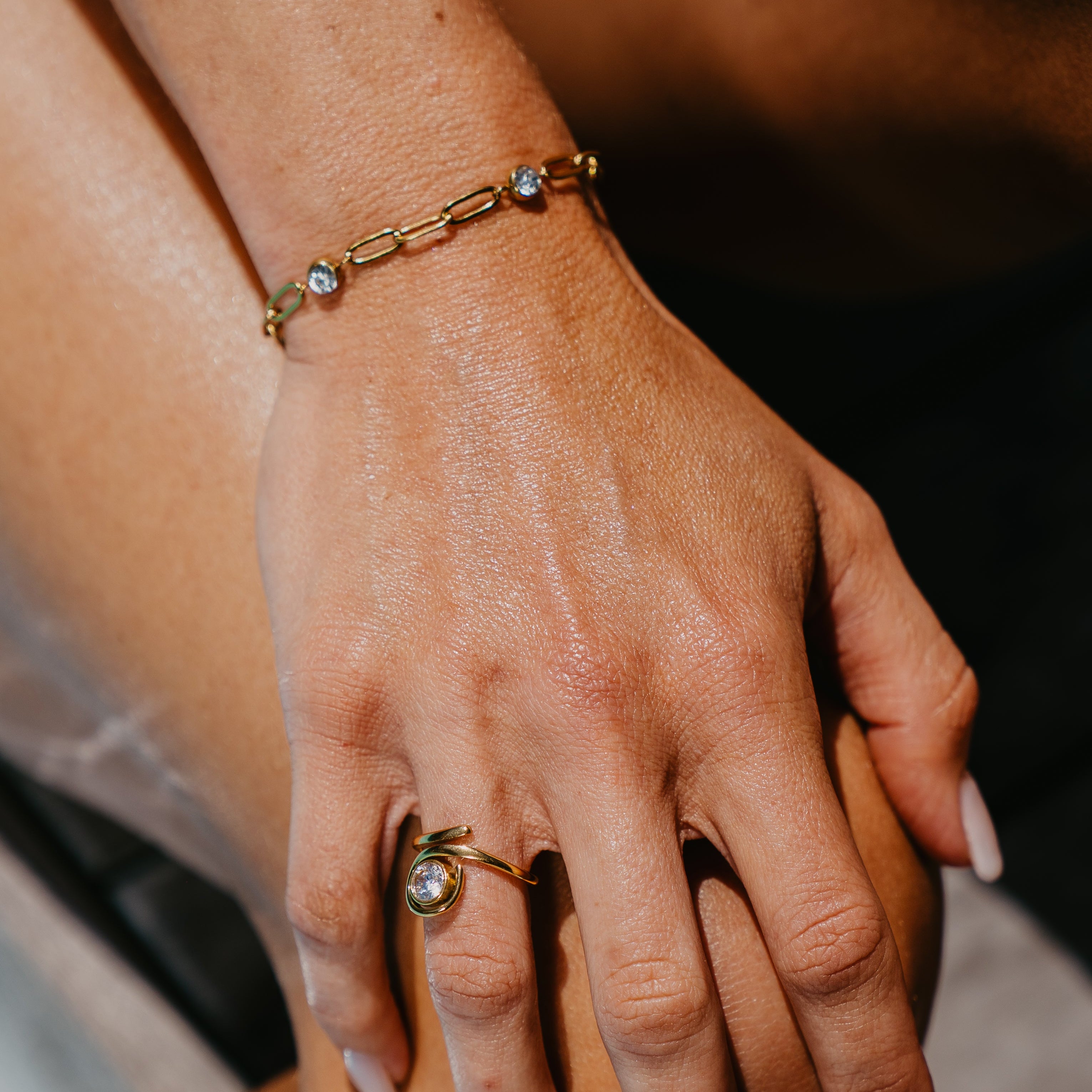 SOL CZ PAPERCLIP BRACELET