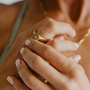 PIVOT CZ SIGNET RING