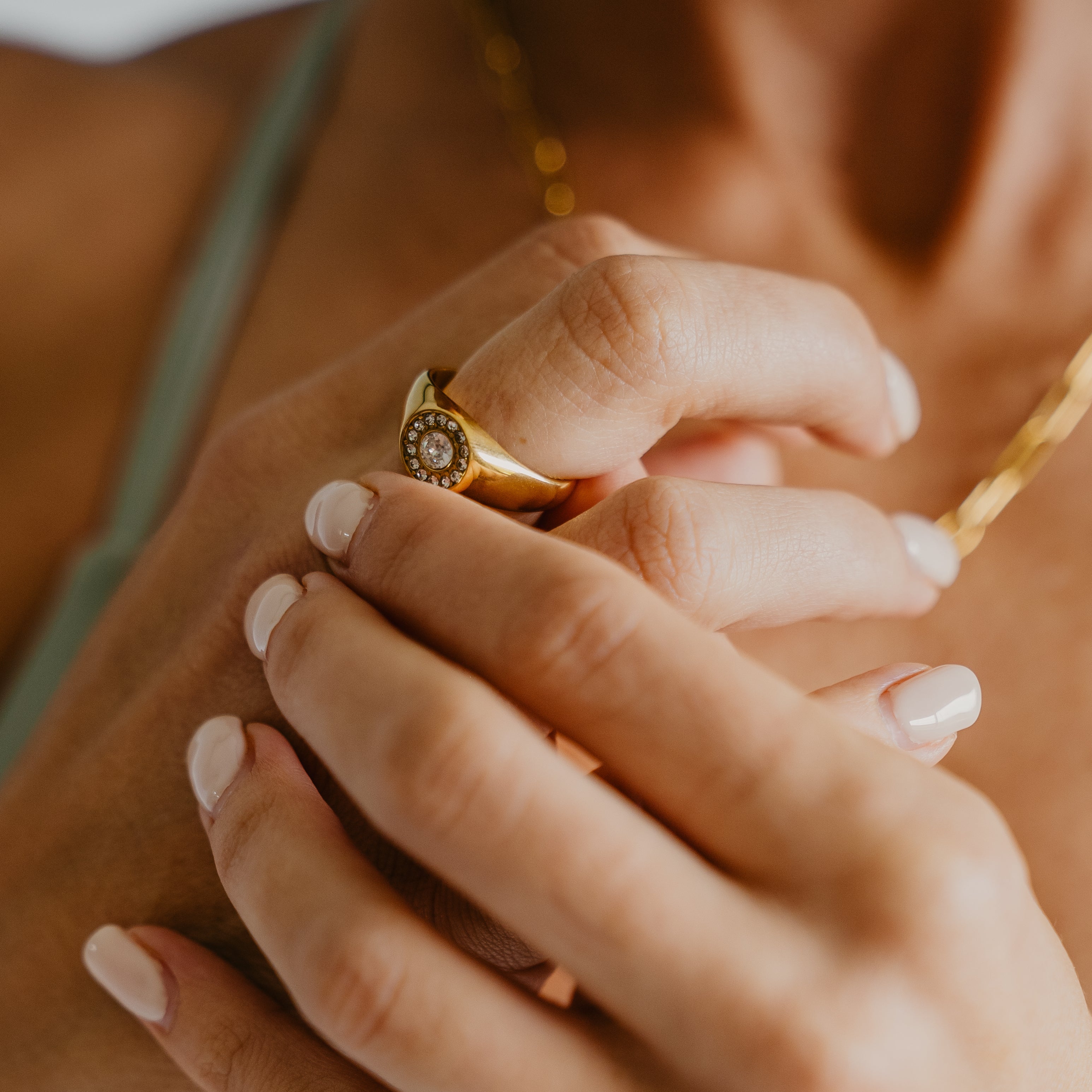 PIVOT CZ SIGNET RING