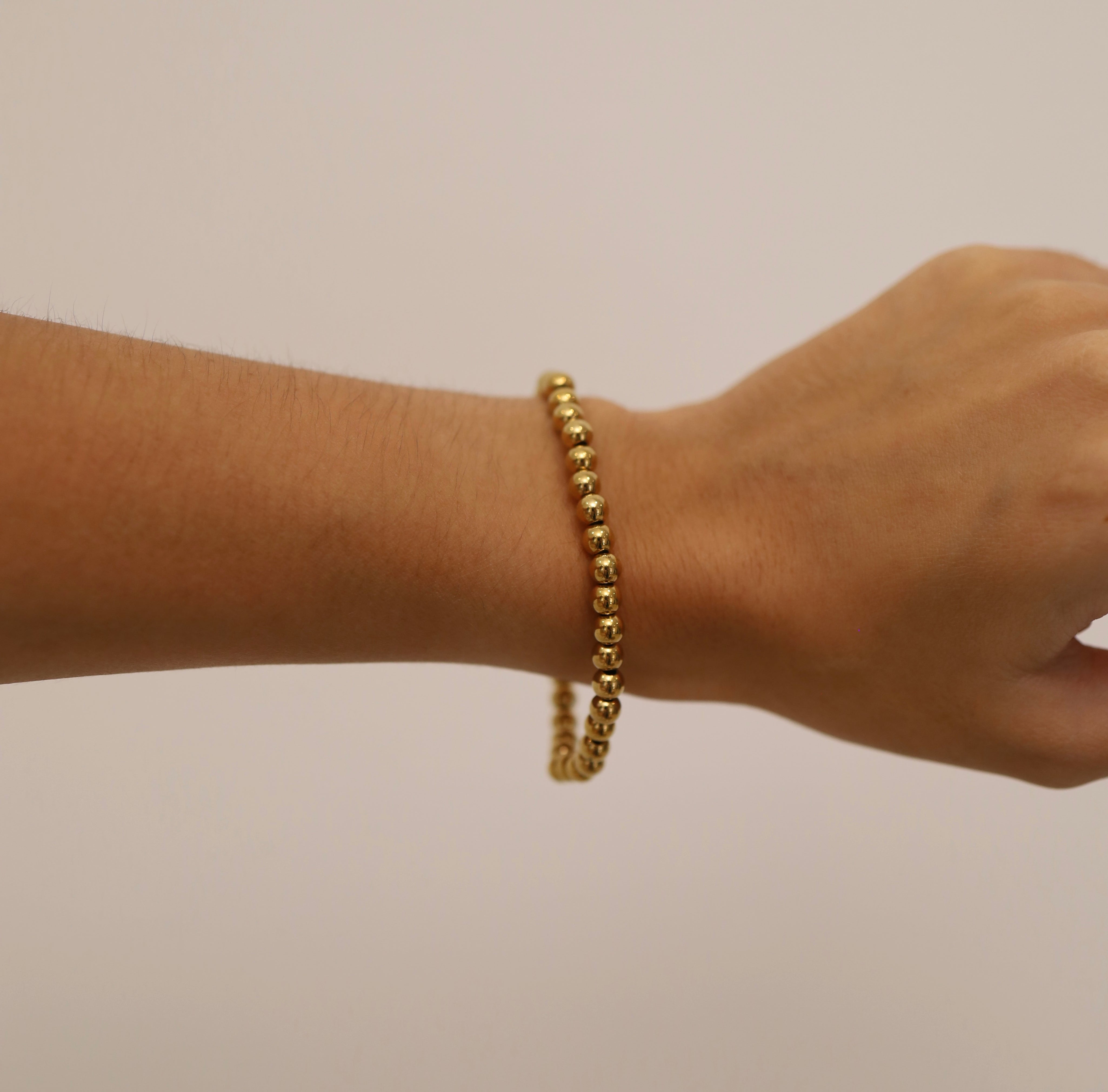 Gold Ball Stretch Bracelet - Water & Tarnish Proof