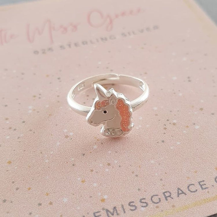 925 STERLING SILVER CHILDREN'S UNICORN RING - ADJUSTABLE SIZE
