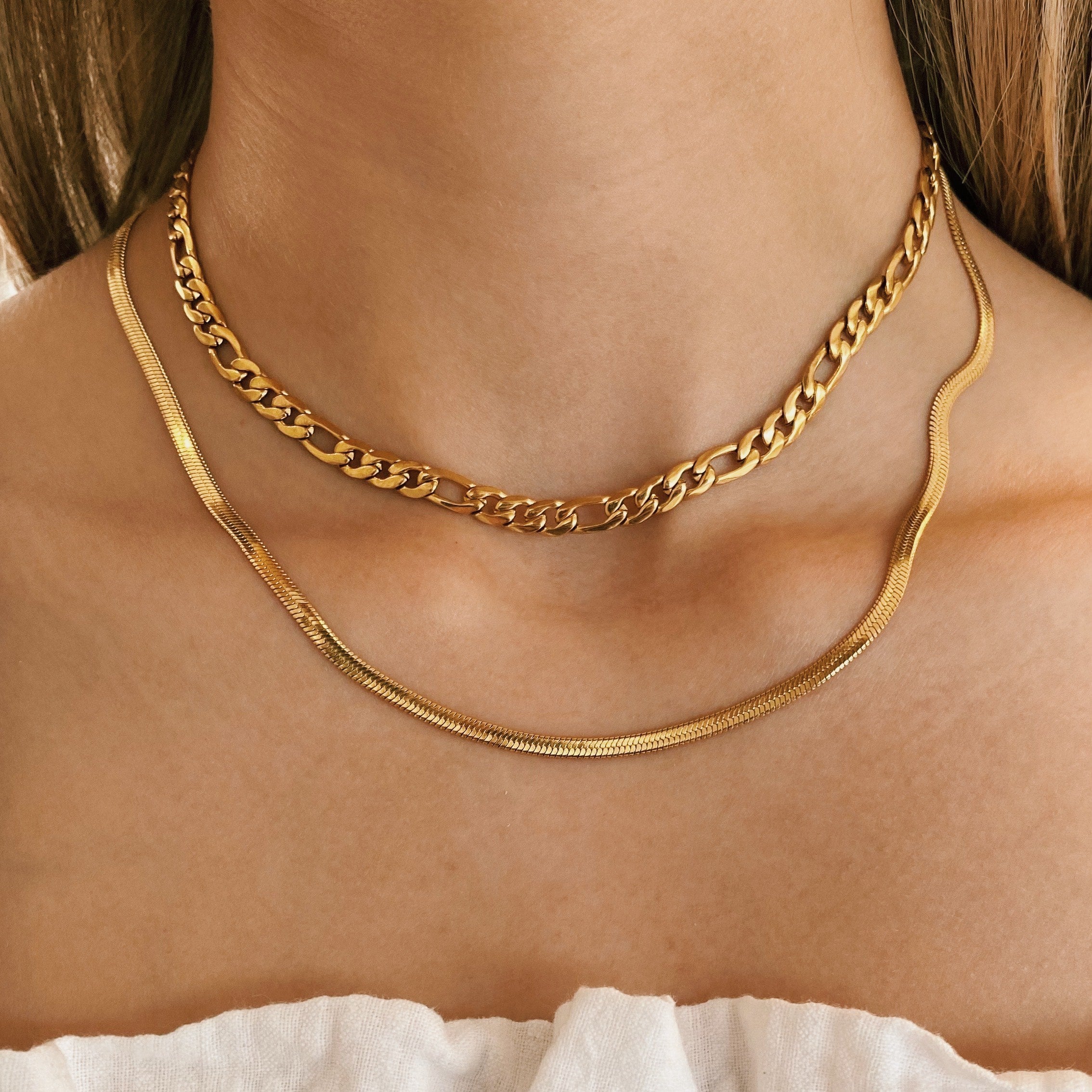 Jagger Herringbone Necklace ( Gold & Silver, 44cm & 50cm lengths ) - Grace The Brand