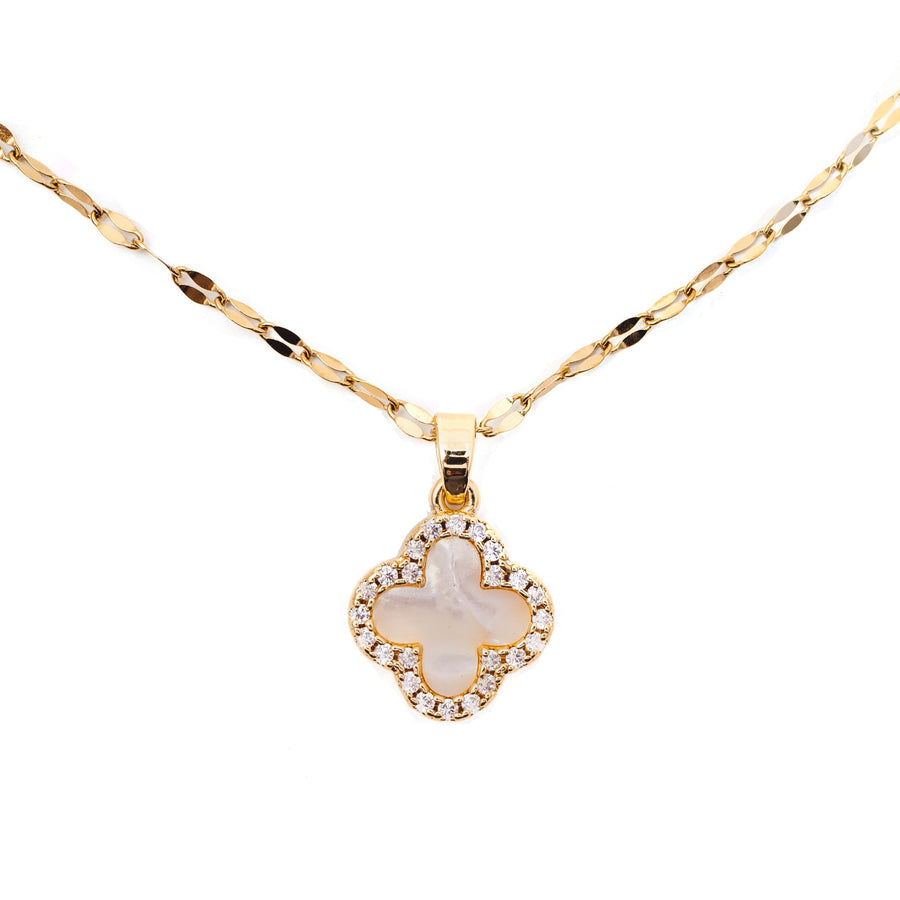 Isabella CZ Clover Necklace - Water & Tarnish Proof