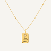 PERSONALISED CUBIC ZIRCONIA TAG NECKLACE (FREE ENGRAVING)