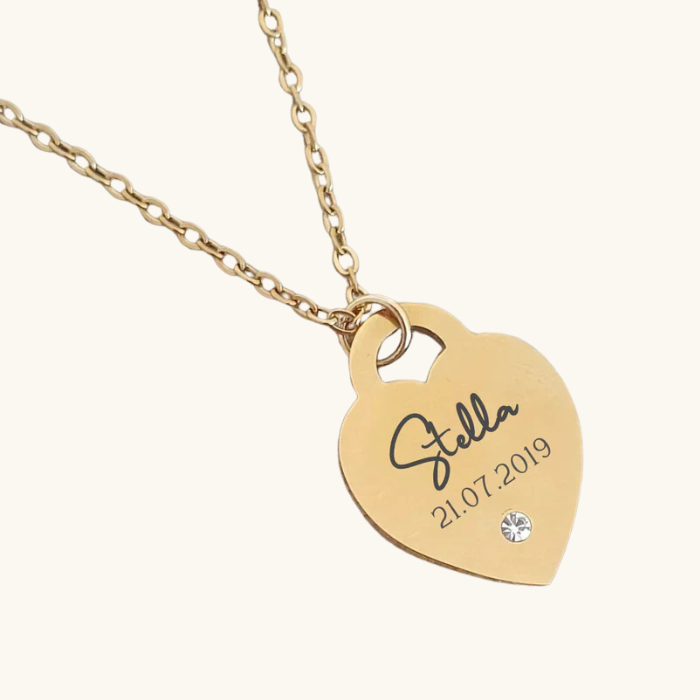 Gold Personalized Heart Necklace (Ready in 4 days!)