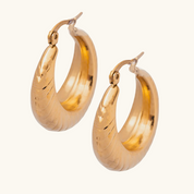 Nia Textured Hoops - Water & Tarnish Proof