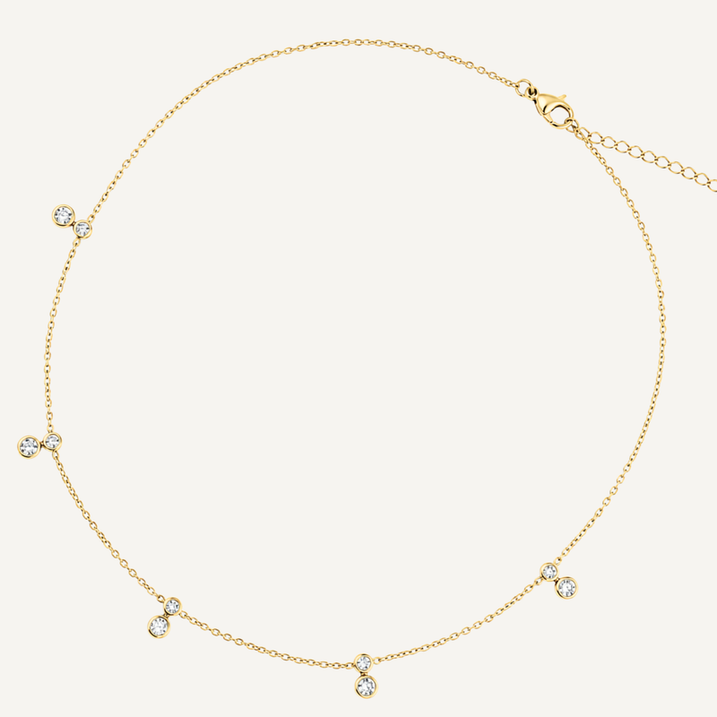 CUBIC ZIRCONIA LAYERING NECKLACE
