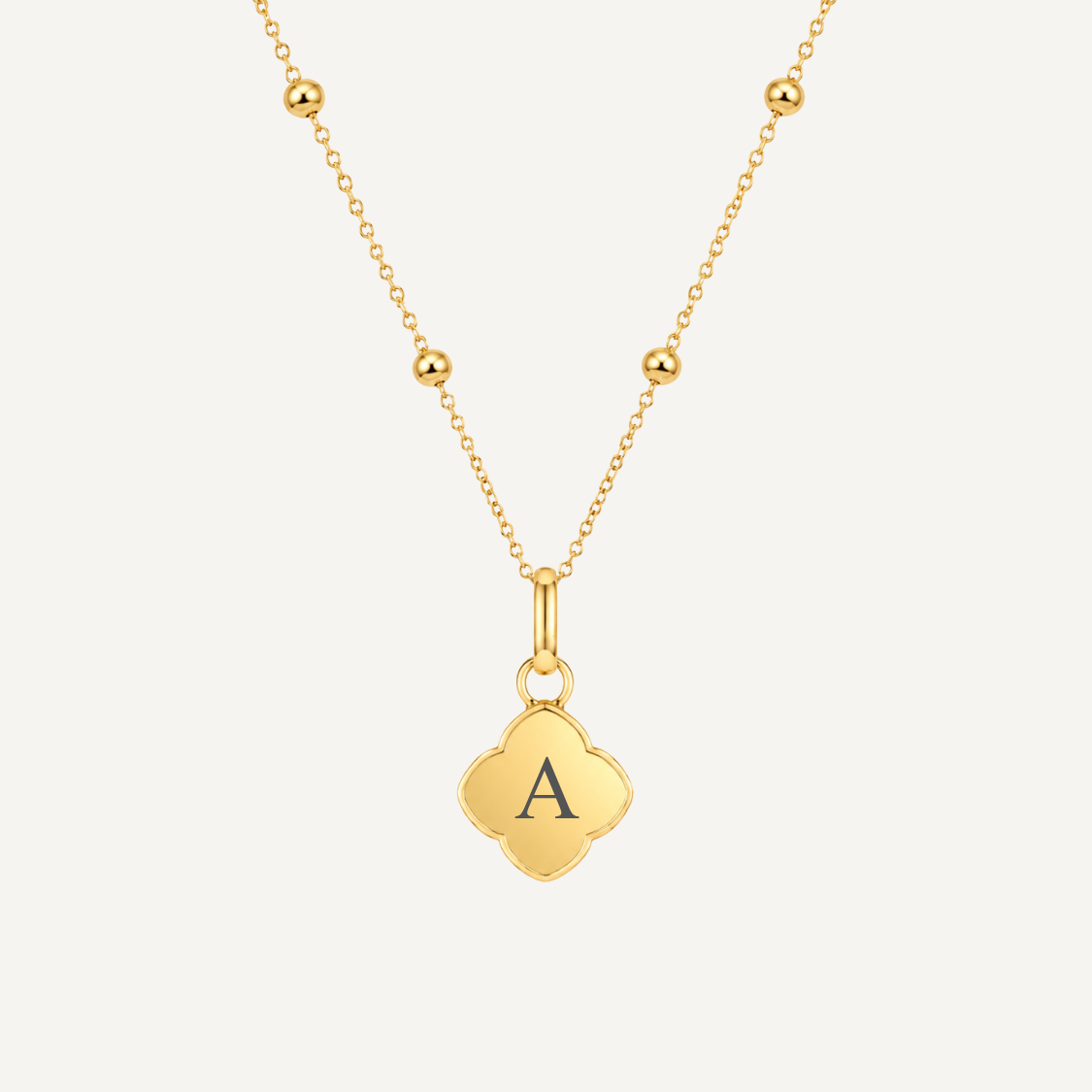 PERSONALISED CLOVER NECKLACE (FREE ENGRAVING)