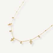 CZ DANGLE CROSS NECKLACE