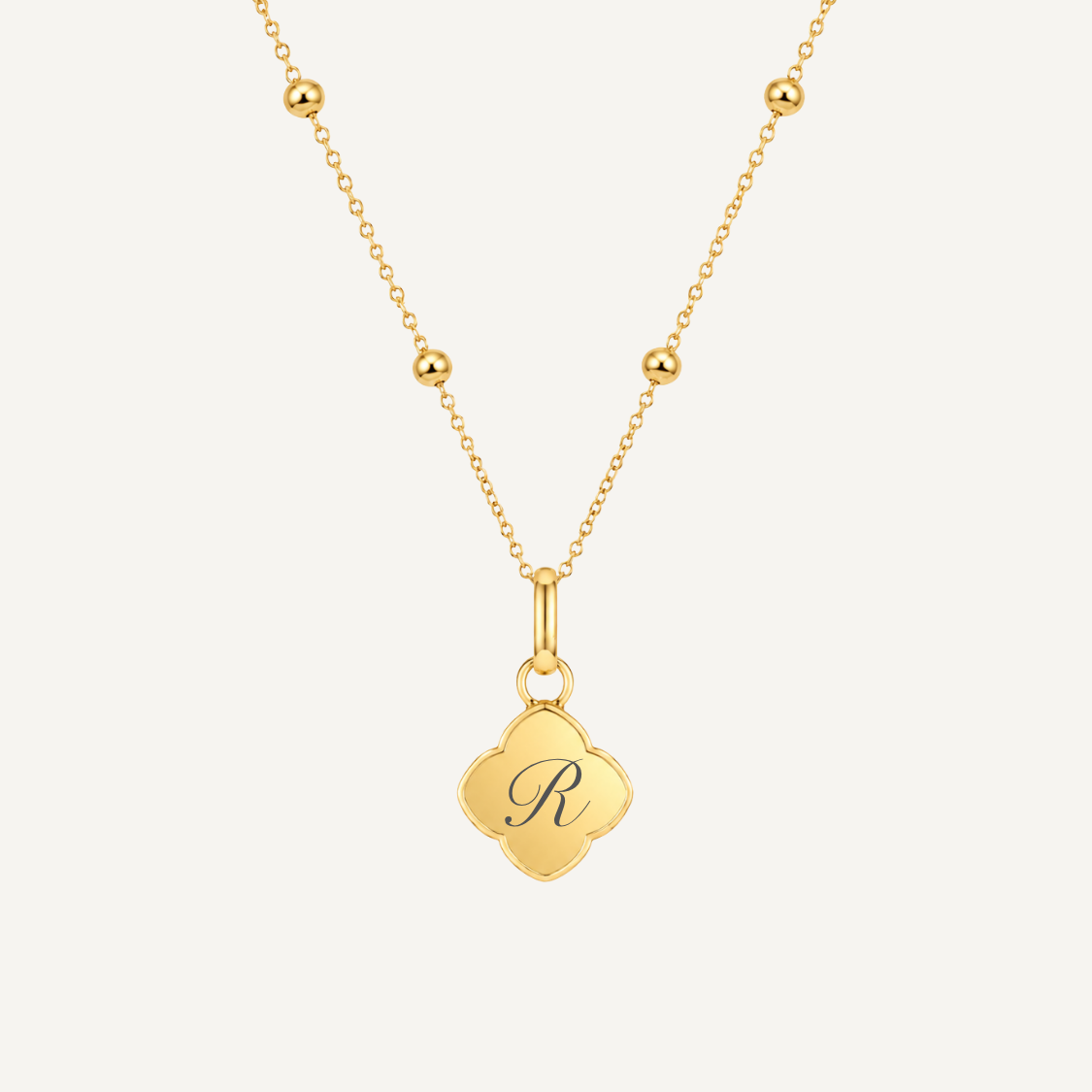 PERSONALISED CLOVER NECKLACE (FREE ENGRAVING)