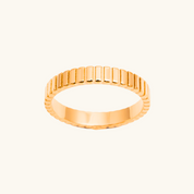 Rosa Ribbed Ring - Water & Tarnish Proof