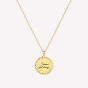 PERSONALISED CUBIC ZIRCONIA TEXTURED NECKLACE (FREE ENGRAVING)