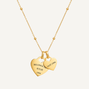 PERSONALISED DOUBLE HEART NECKLACE (FREE ENGRAVING)
