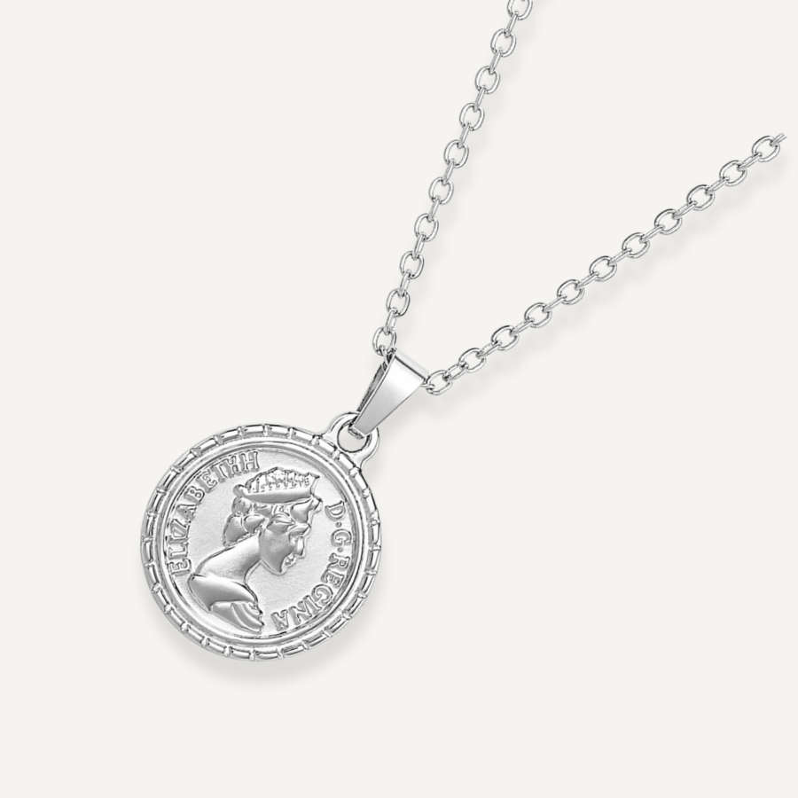 SILVER VINTAGE COIN NECKLACE