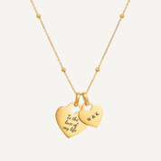 PERSONALISED DOUBLE HEART NECKLACE (FREE ENGRAVING)