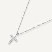 SILVER GRACE CZ CROSS NECKLACE