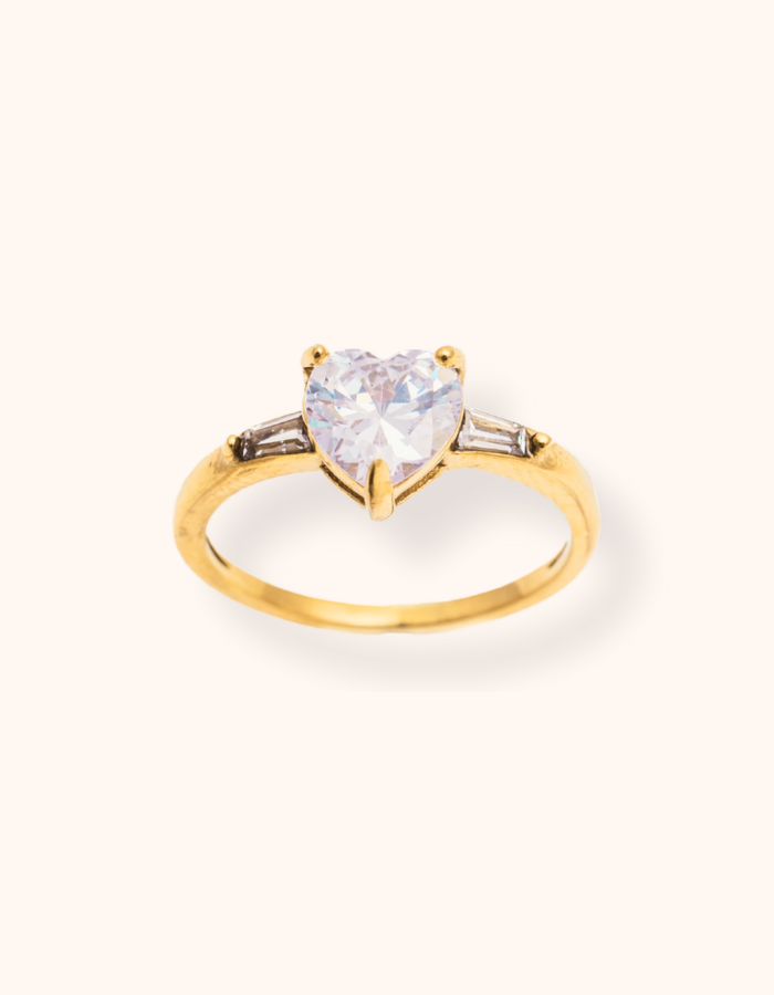 1,4ct Heart Cut Cubic Zirconia Ring - Water & Tarnish Proof