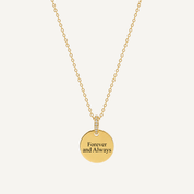 PERSONALISED CUBIC ZIRCONIA ENCRUSTED DISC NECKLACE (FREE ENGRAVING)
