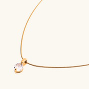 Mereille CZ Stone Necklace - Water & Tarnish Proof