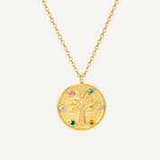 PERSONALISED CUBIC ZIRCONIA TREE OF LIFE NECKLACE (FREE ENGRAVING)