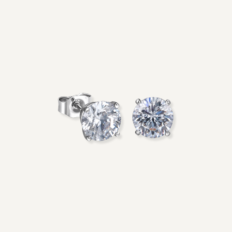 SILVER GISELLE CUBIC ZIRCONIA STUDS