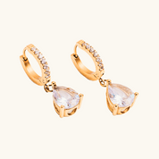 Mae CZ Pear Hoops - Water & Tarnish Proof