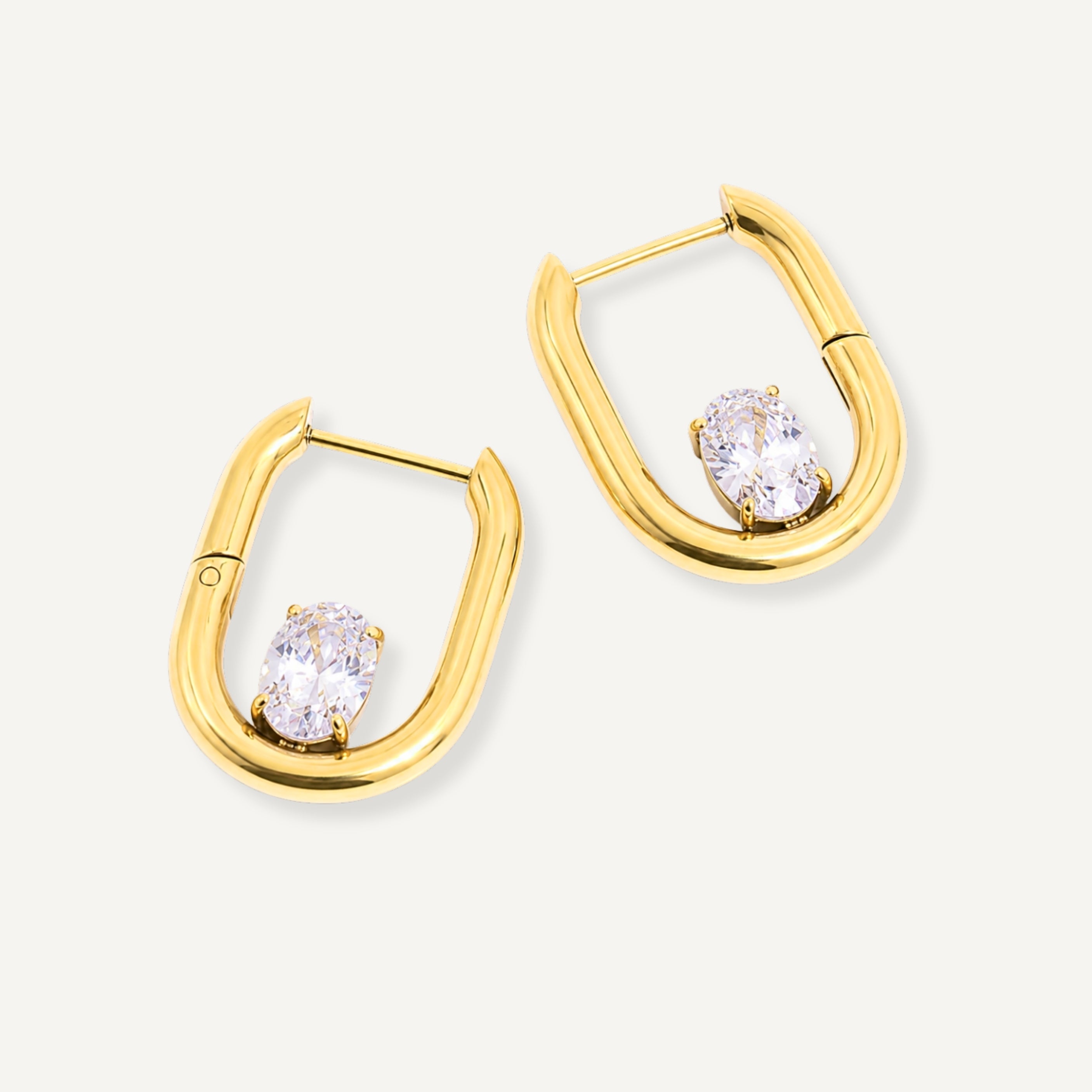 REGINA CZ OVAL HOOPS