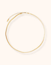 Gold Jagger Herringbone Necklace - Water & Tarnish Proof