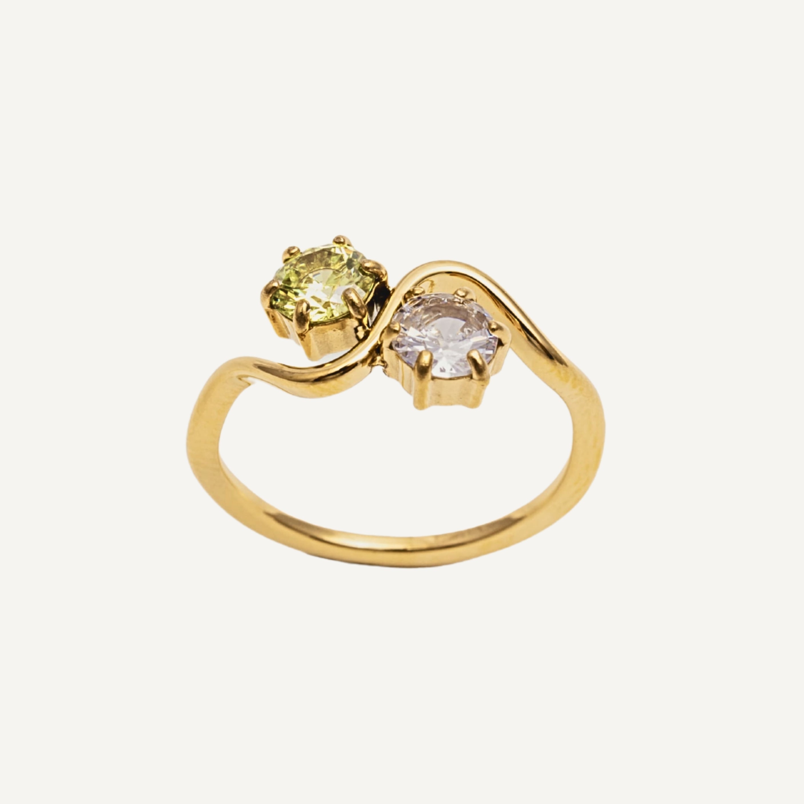 TWO 0,5CT AAA-GRADE CZ STONES RING