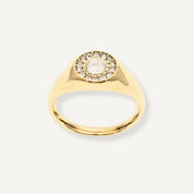 PIVOT CZ SIGNET RING