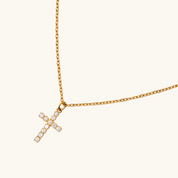 Grace CZ Cross Necklace - Water & Tarnish Proof