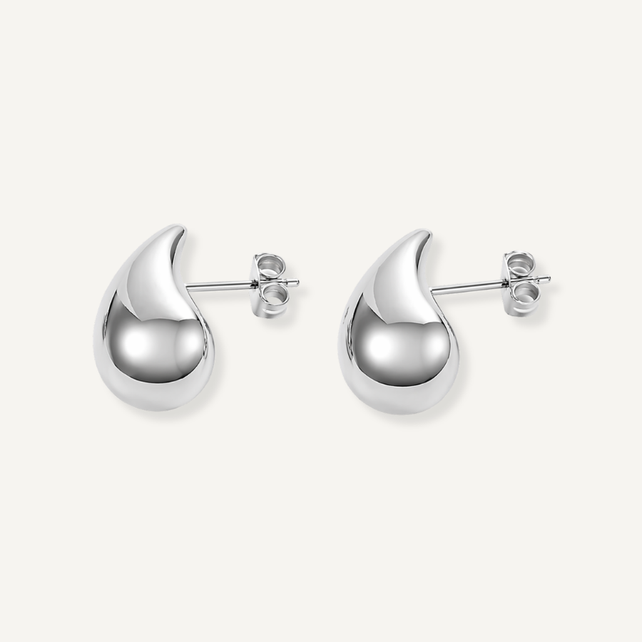 SILVER DUA TEARDROP STUD
