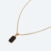 HOMME MENS BLACK PENDANT NECKLACE