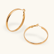 It Girl Lightweight Gold Hoops - Water & Tarnish Proof