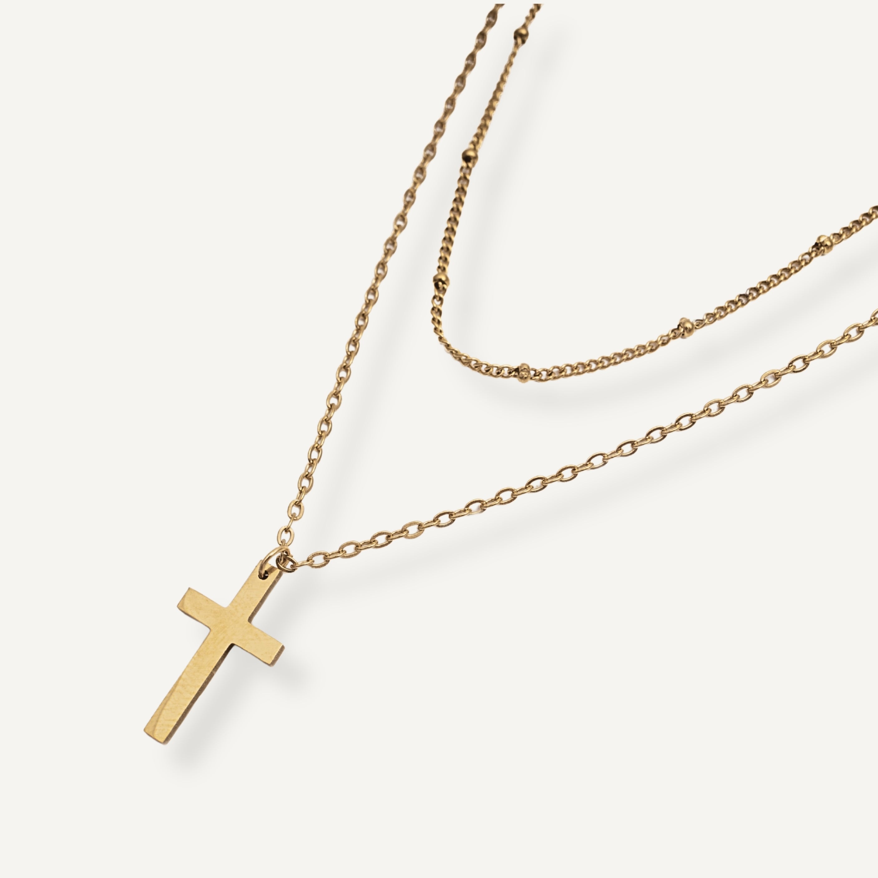 FAITH LAYERED CROSS NECKLACE