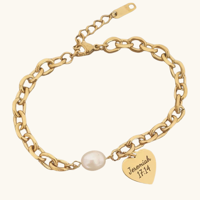 Personalised Bracelet with Pearl, Adjustable Size (Ready in 4 days!)