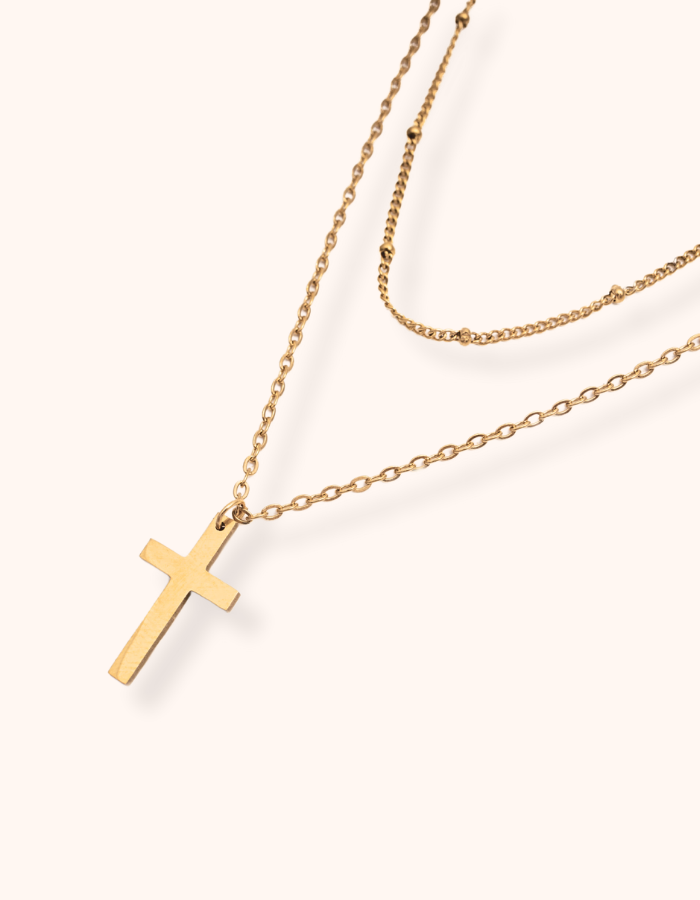 Faith Layered Cross Necklace - Water & Tarnish Proof