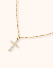 Grace CZ Cross Necklace - Water & Tarnish Proof