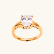 2ct Oval Cut Cubic Zirconia Ring - Water & Tarnish Proof