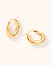 Surge Gold Hoops - Water & Tarnish Proof