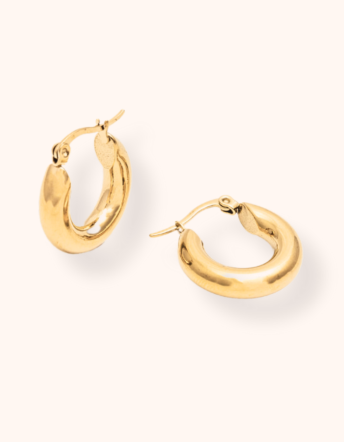 Surge Gold Hoops - Water & Tarnish Proof