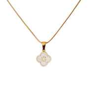 Clover Initial Necklace - Water & Tarnish Proof