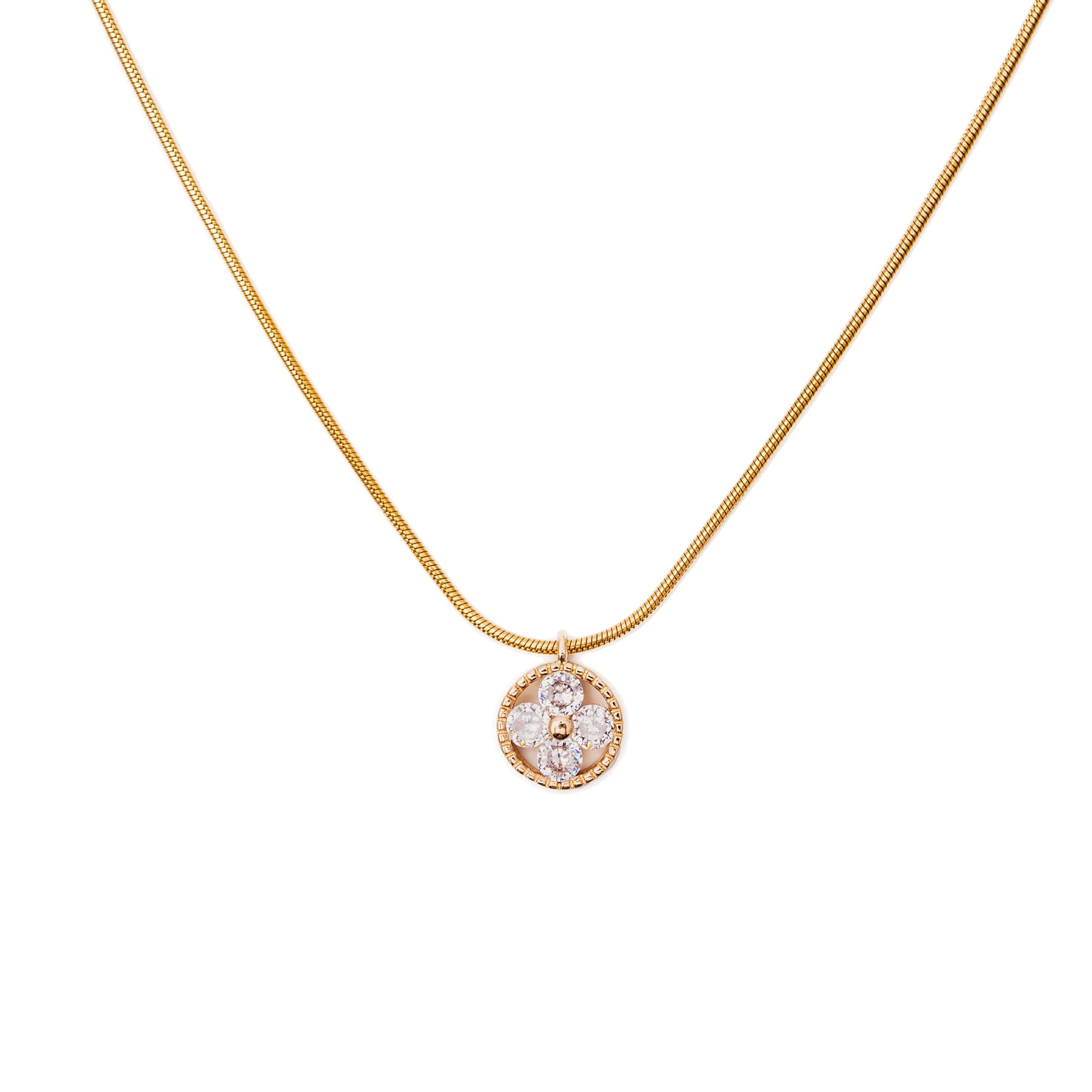 CZ Clover Necklace - Water & Tarnish Proof