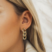 Premium CZ Encrusted Chain Earrings - Water & Tarnish Proof