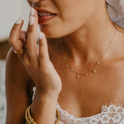 CZ DANGLE CROSS NECKLACE