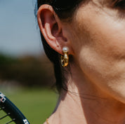 Goldie Pearl Hoops - Water & Tarnish Proof