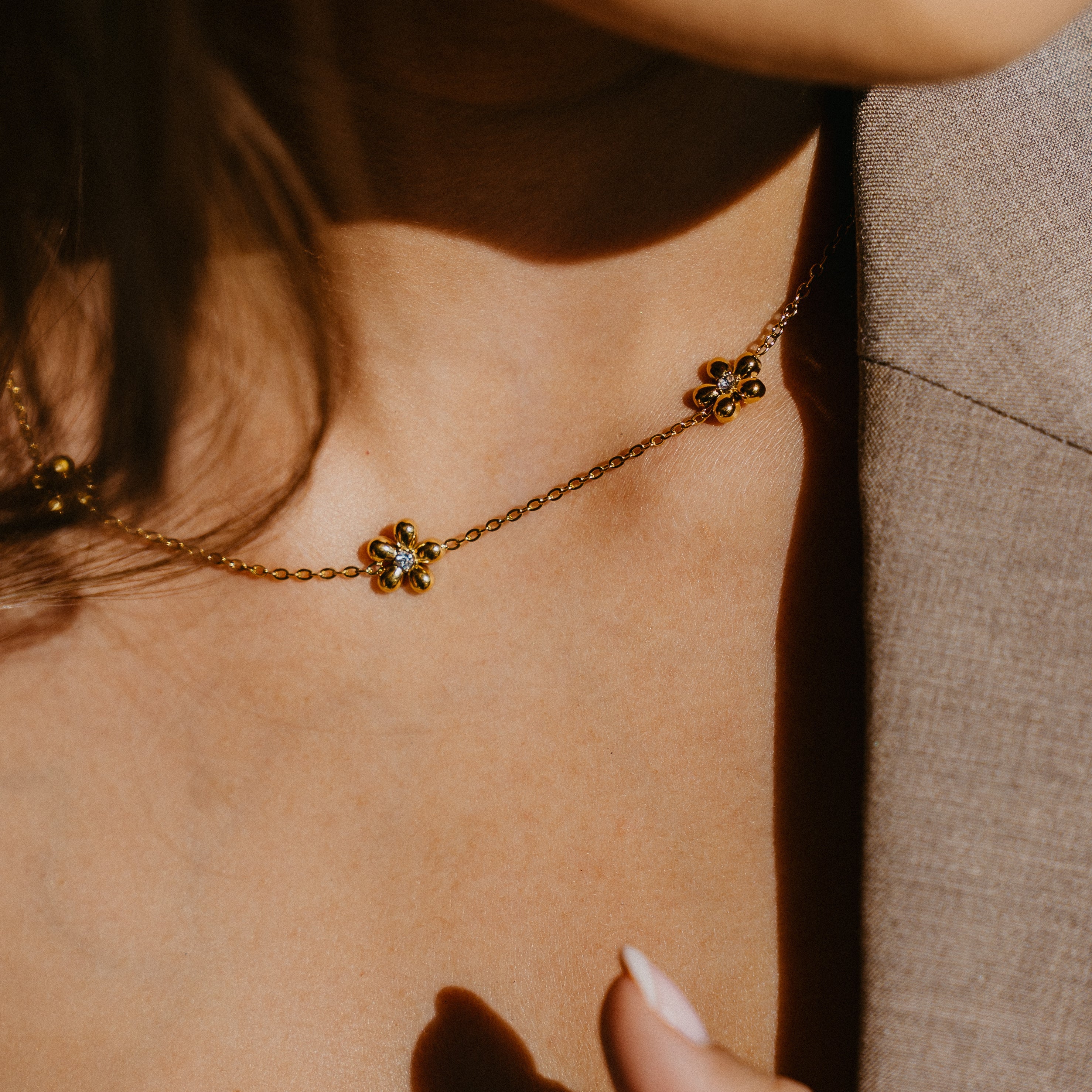 KATE CZ FLOWER NECKLACE