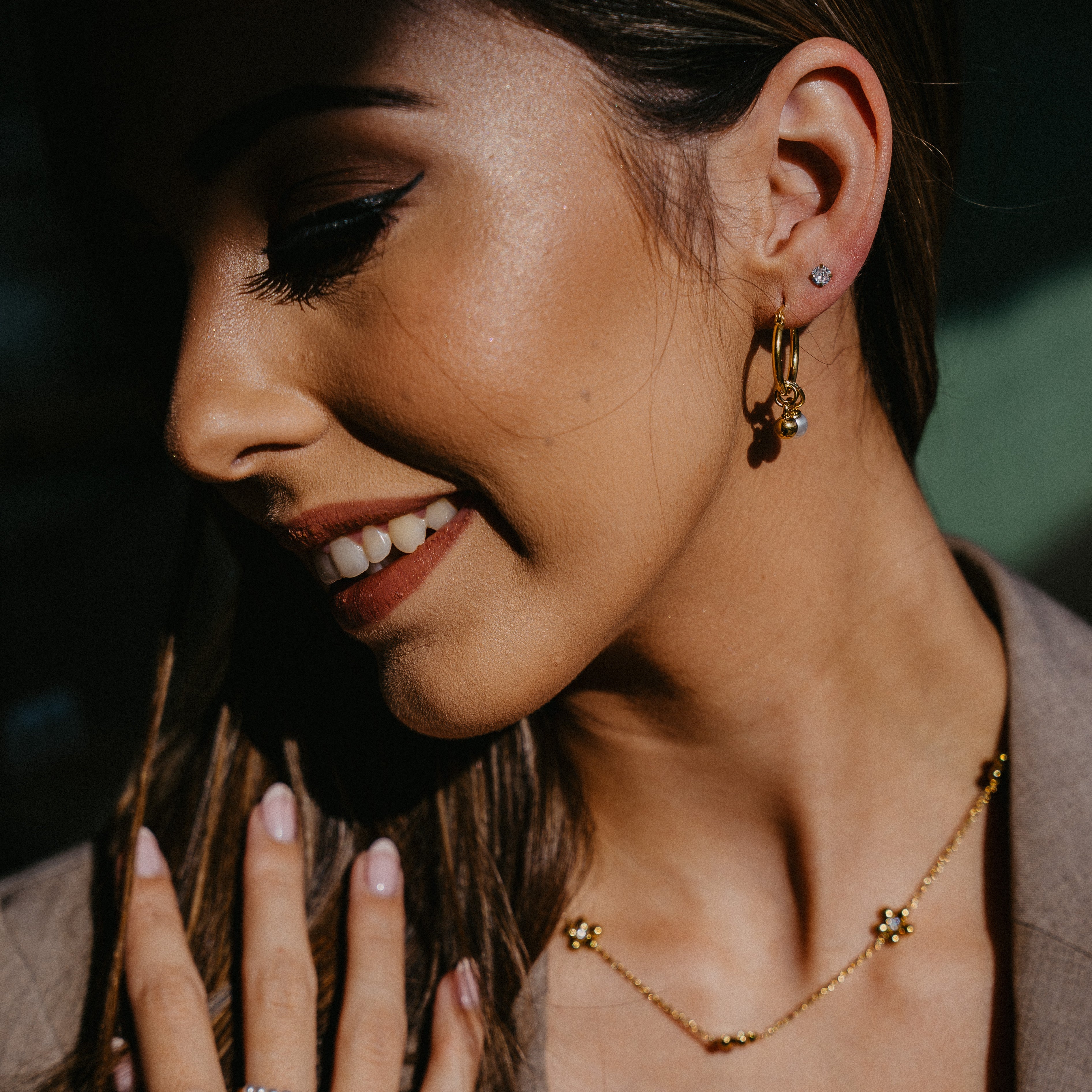 JULIA PEARL DANGLE HOOPS