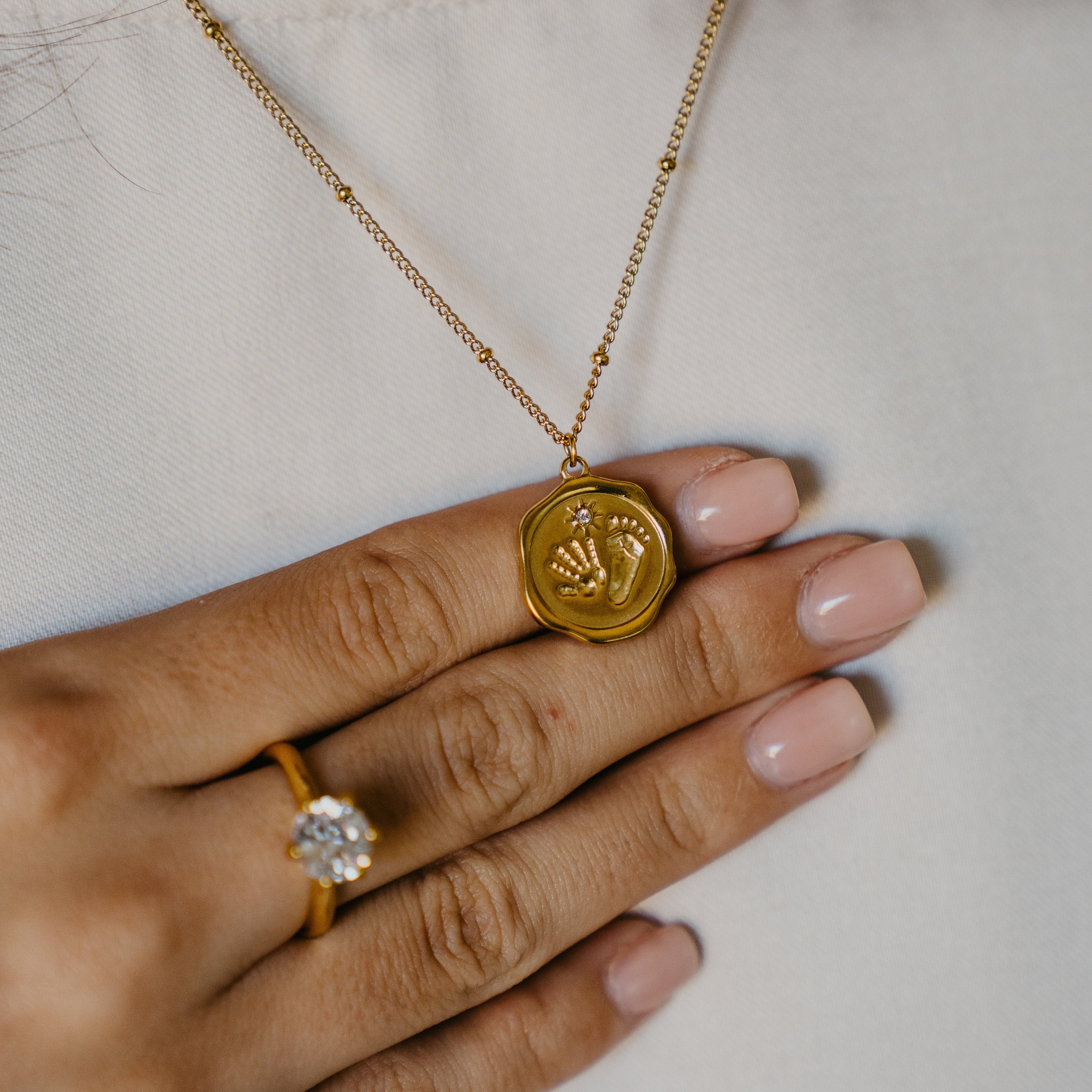 Personalised Hand and Footprint Necklace - Water & Tarnish Proof (Ready in 4 days!)